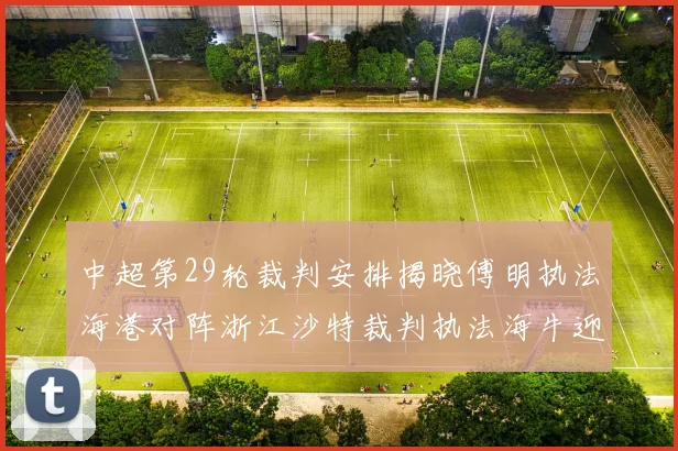 中超第29轮裁判安排揭晓傅明执法海港对阵浙江沙特裁判执法海牛迎战三镇